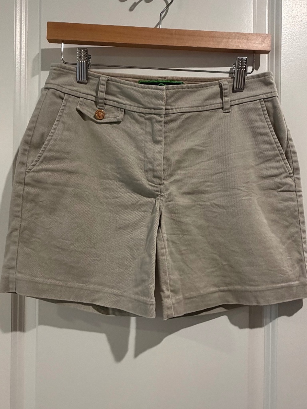 C. Wonder Khaki Chino Shorts Gold Hardware - Size 0